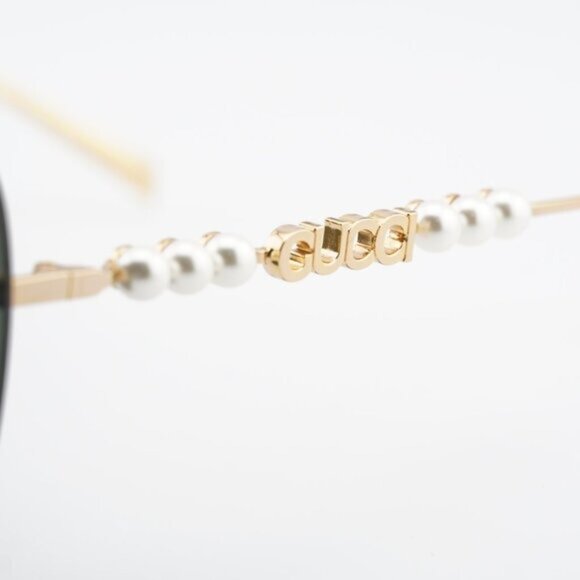 Gucci GG1923SA 001 Sunglasses Gold with Pearl Square Frame, Grey Lenses main image 6